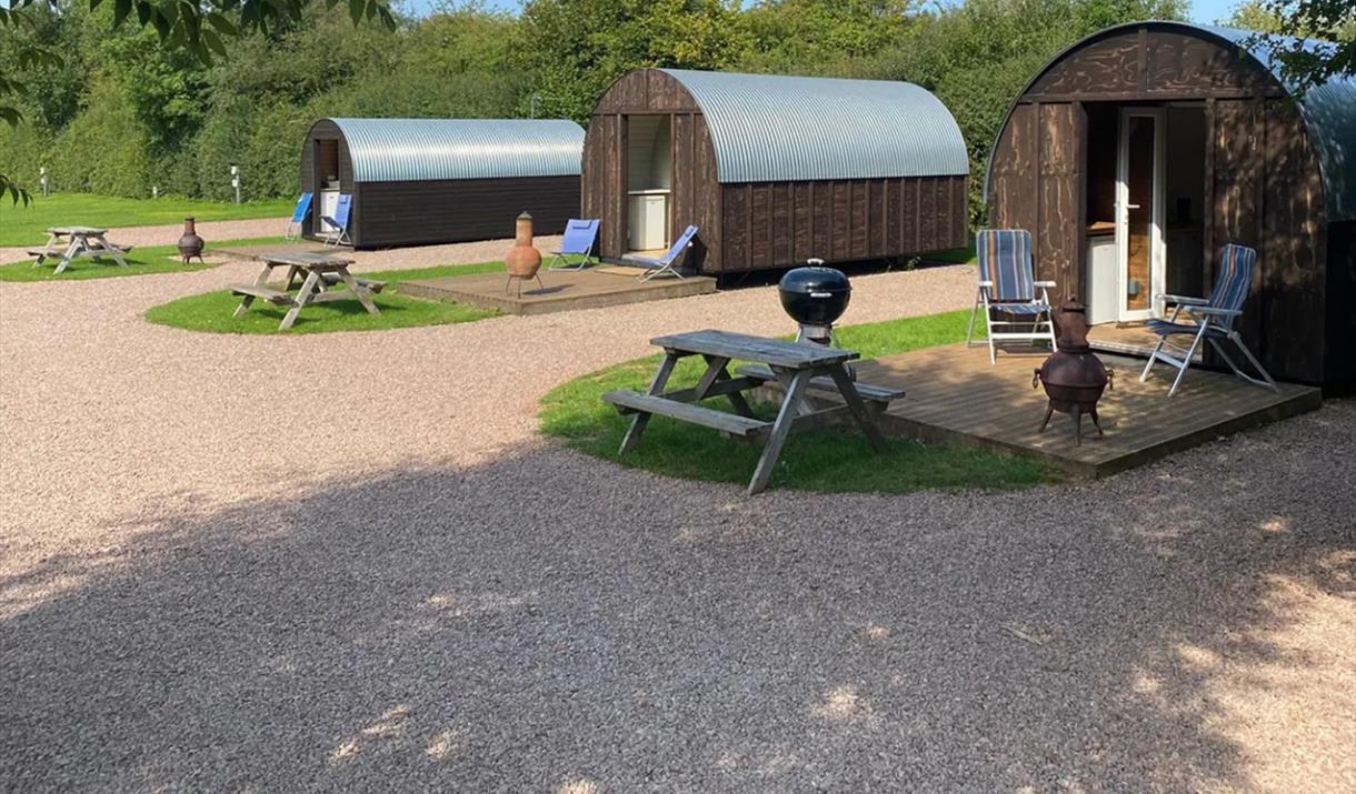 glamping huts in the sun